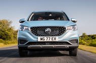 MG ZS EV on the road nose