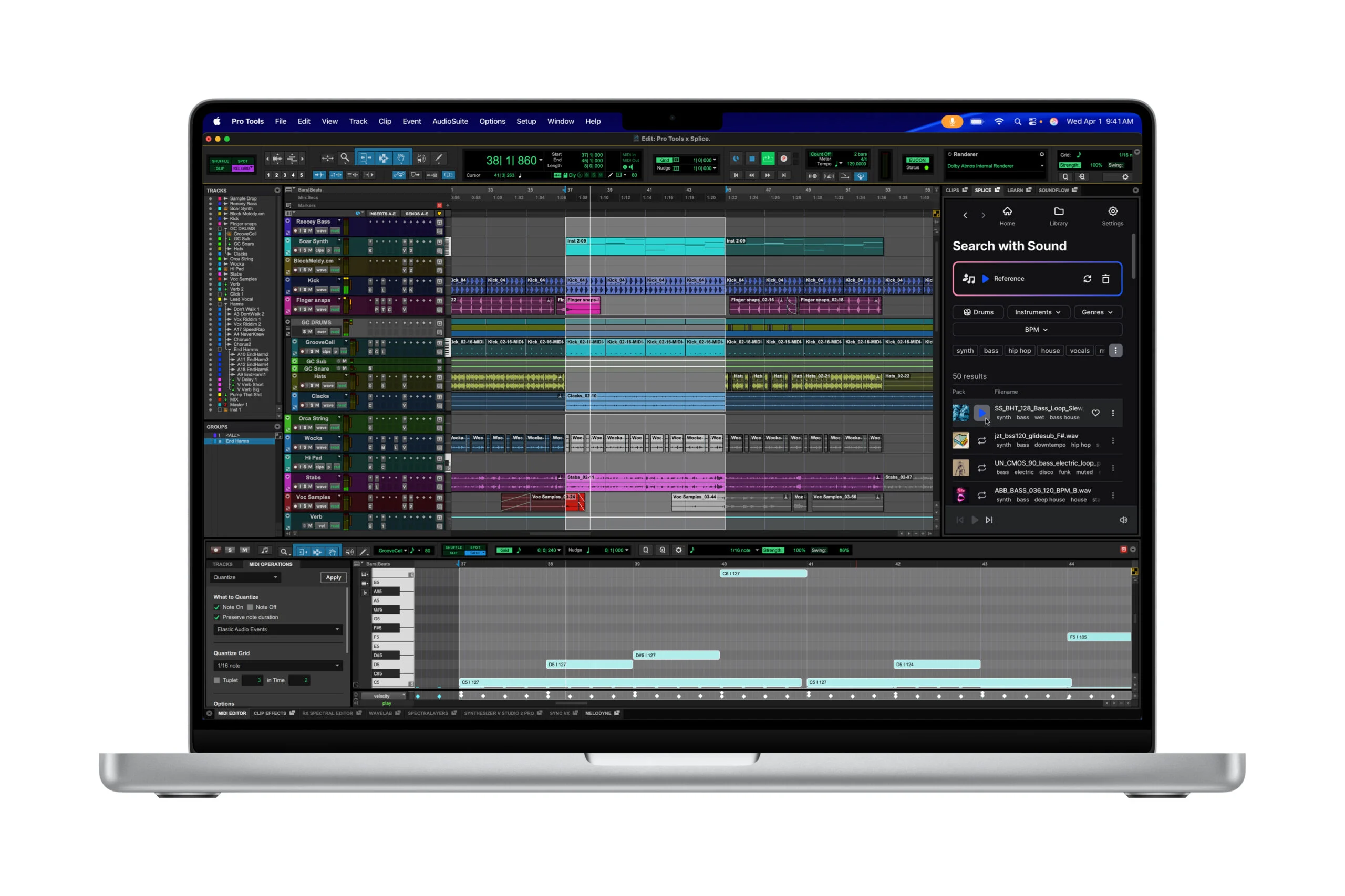 MacBook Pro M5 Pro з Pro Tools на екрані