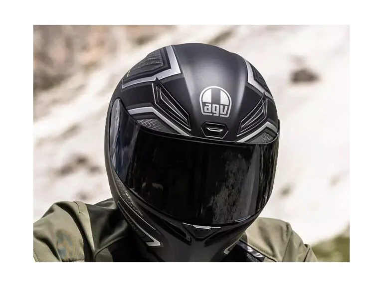 A rider wearing the AGV K1 S helmet