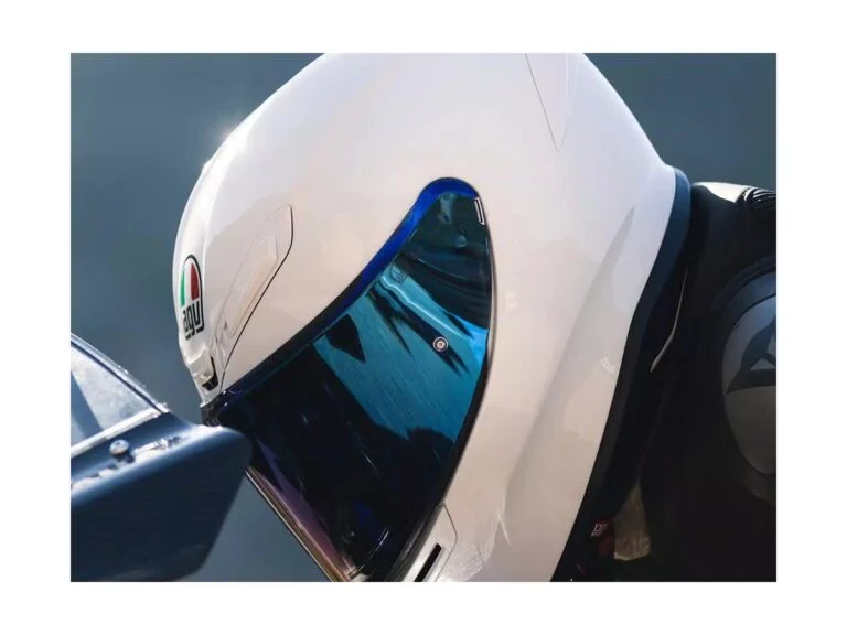 A rider wearing the AGV K6 S helmet