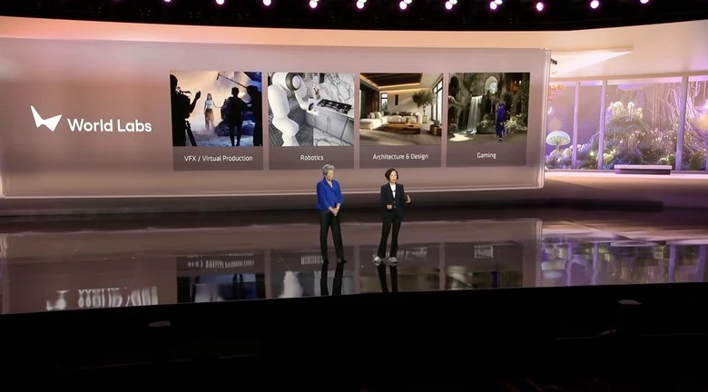 Лиза Су и Фей-Фей Ли на презентации AMD и World Labs