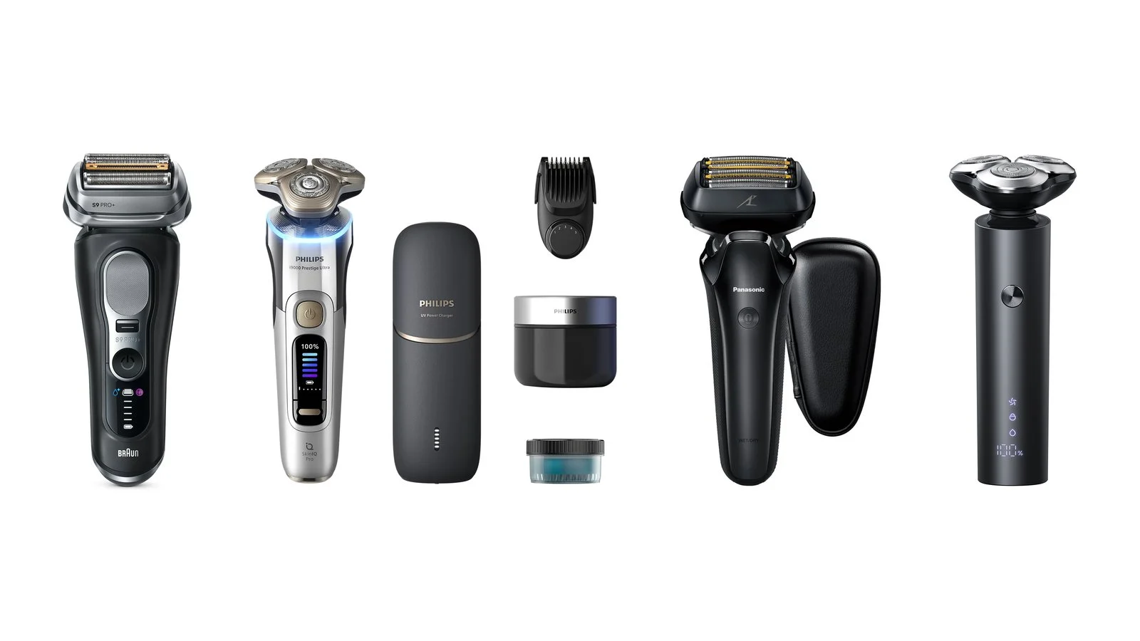 Electric shavers from Braun, Philips, Panasonic and Xiaomi