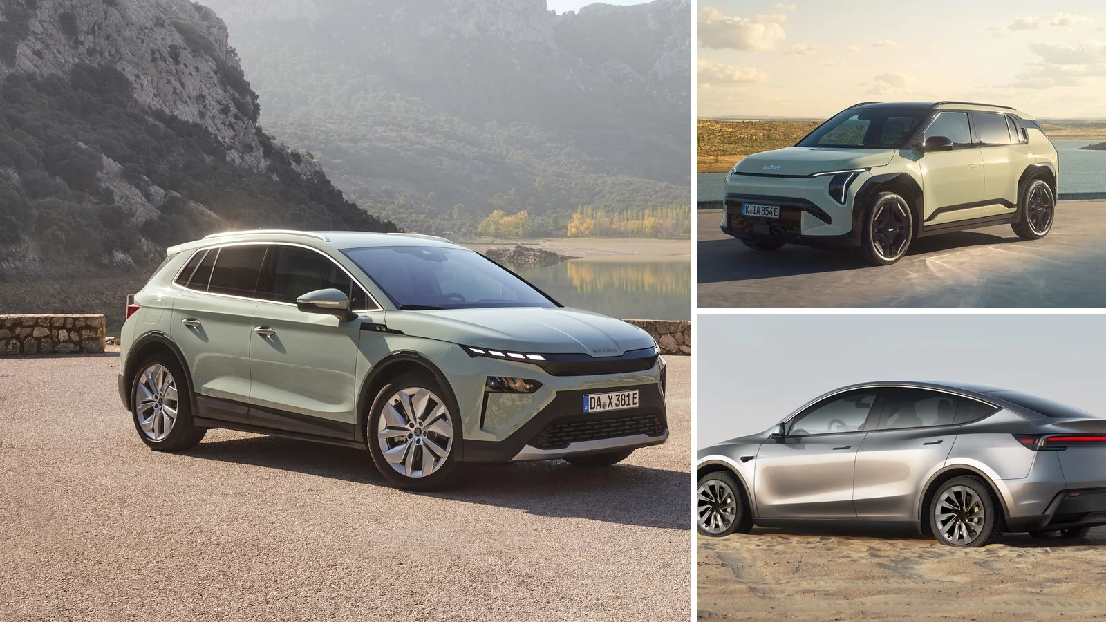 Електромобілі Škoda Elroq, Kia EV3 і Tesla Model Y