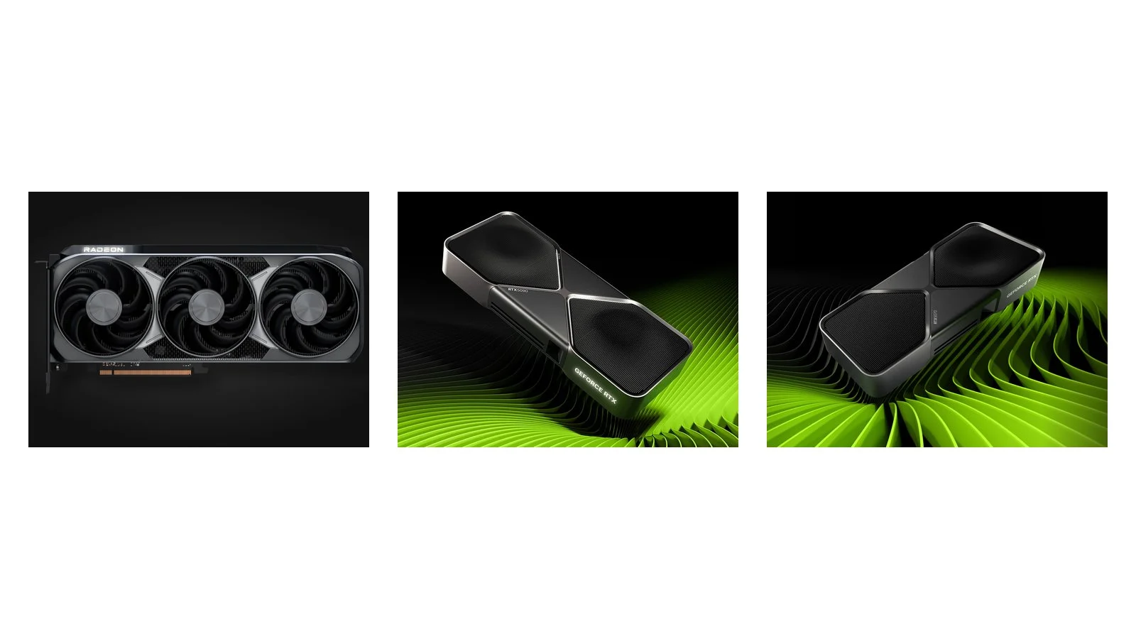 Видеокарты AMD Radeon RX 9070 XT, NVIDIA GeForce RTX 5090 и RTX 5070