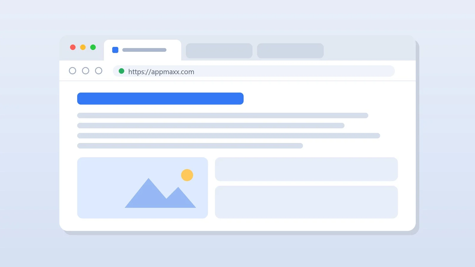 A browser window with tabs, an address bar and a web page