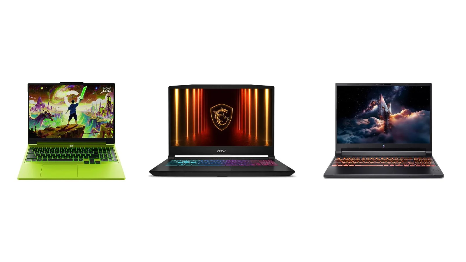 Lenovo LOQ 15AHP11, MSI Katana 15 HX and Acer Nitro V 16 AI gaming laptops