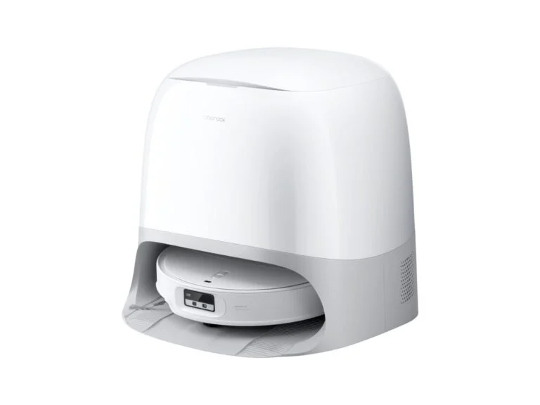Roborock Qrevo Curv 2 Pro robot vacuum with its dock